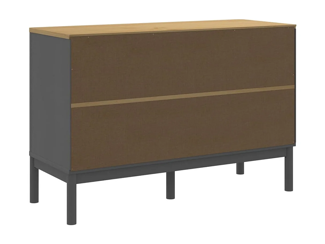 Cómoda FLORO de madera maciza de pino gris