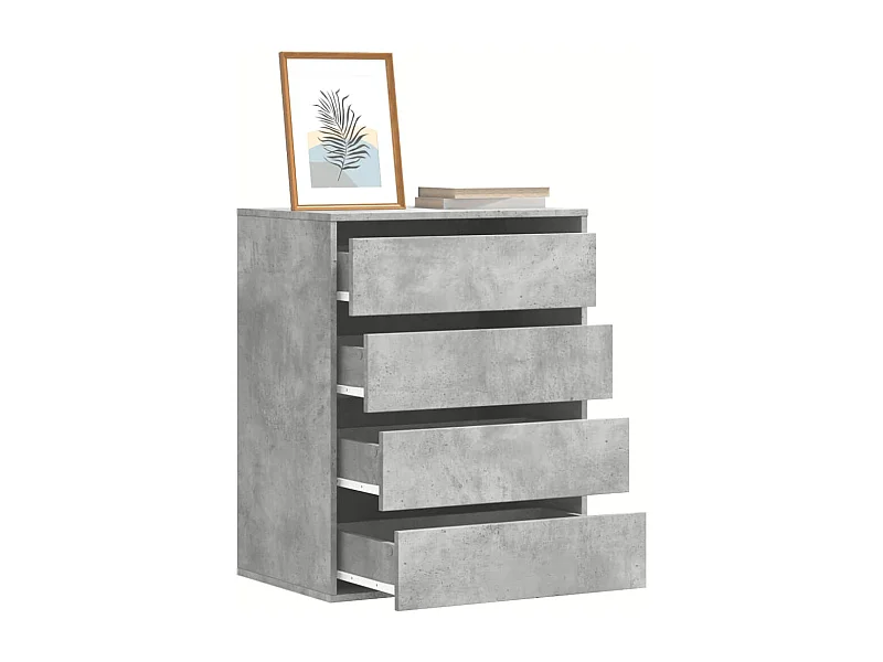 Commode d'angle gris béton 60x41x76 cm bois d'ingénierie