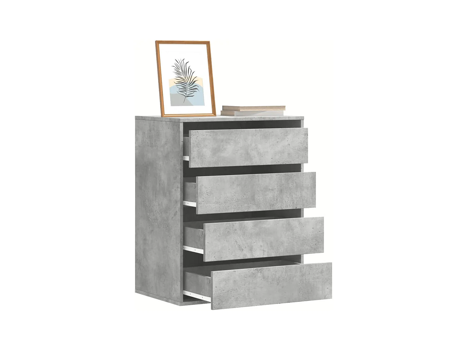 Commode d'angle gris béton 60x41x76 cm bois d'ingénierie
