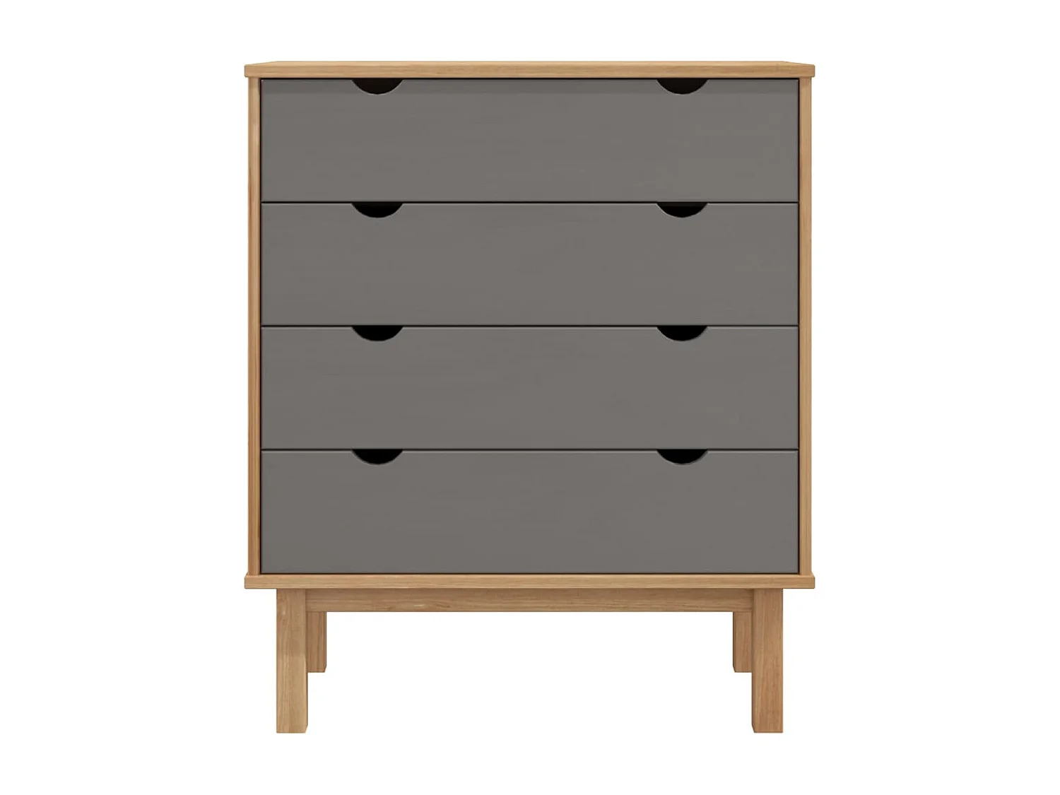 Cómoda OTTA Marrón y gris 76,5x39,5x90 cm Madera maciza de pino