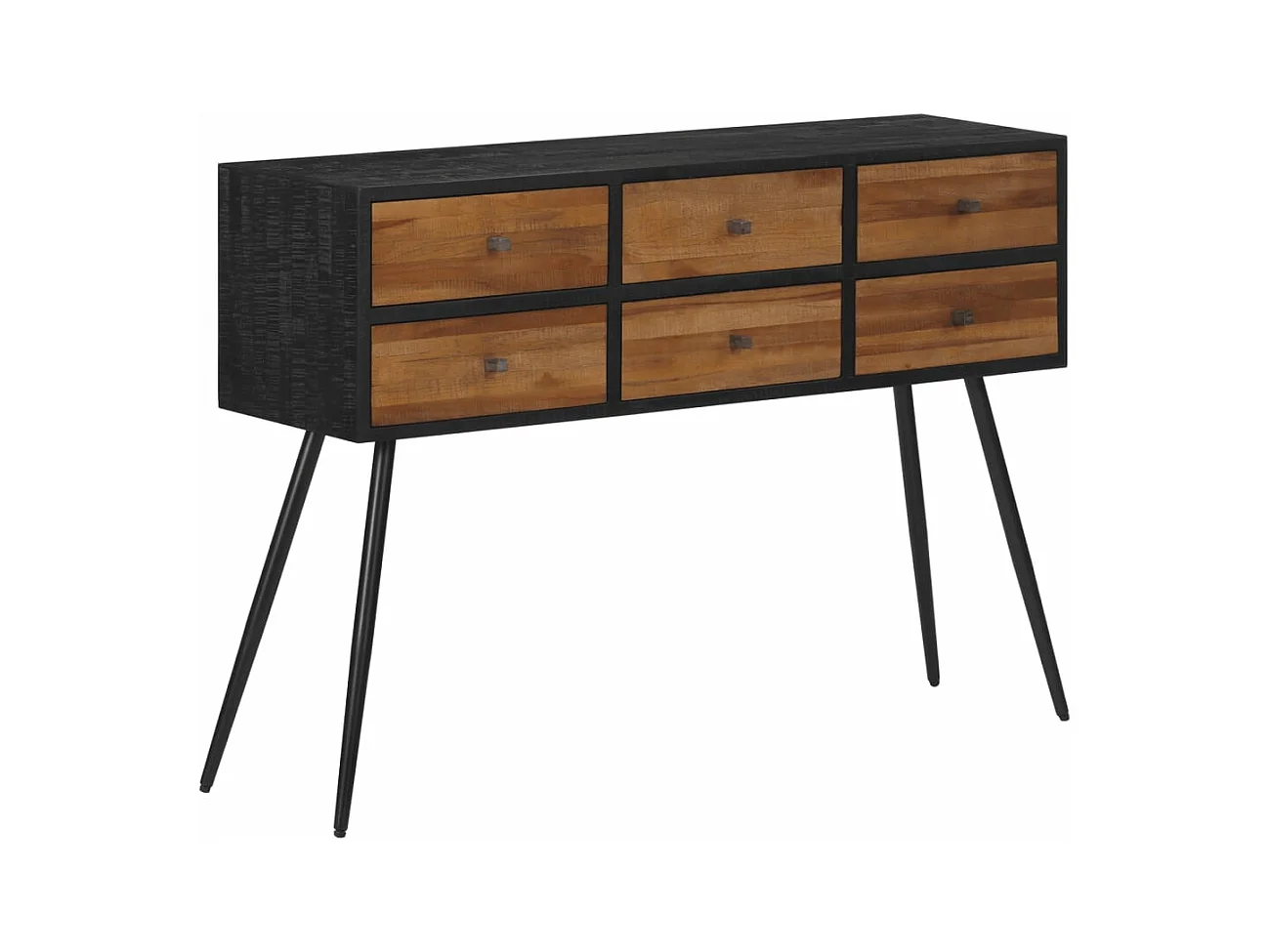 Konsolentisch mit Schubladen 116x30x76 cm, recyceltes massives Teakholz