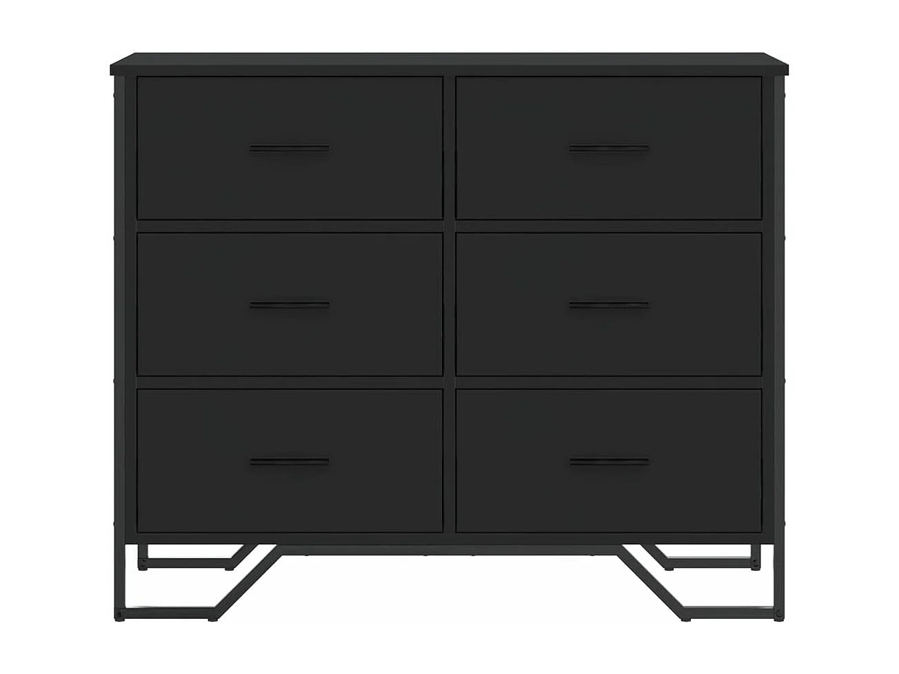 Zwarte ladekast 91x35,5x74,5 cm samengesteld hout