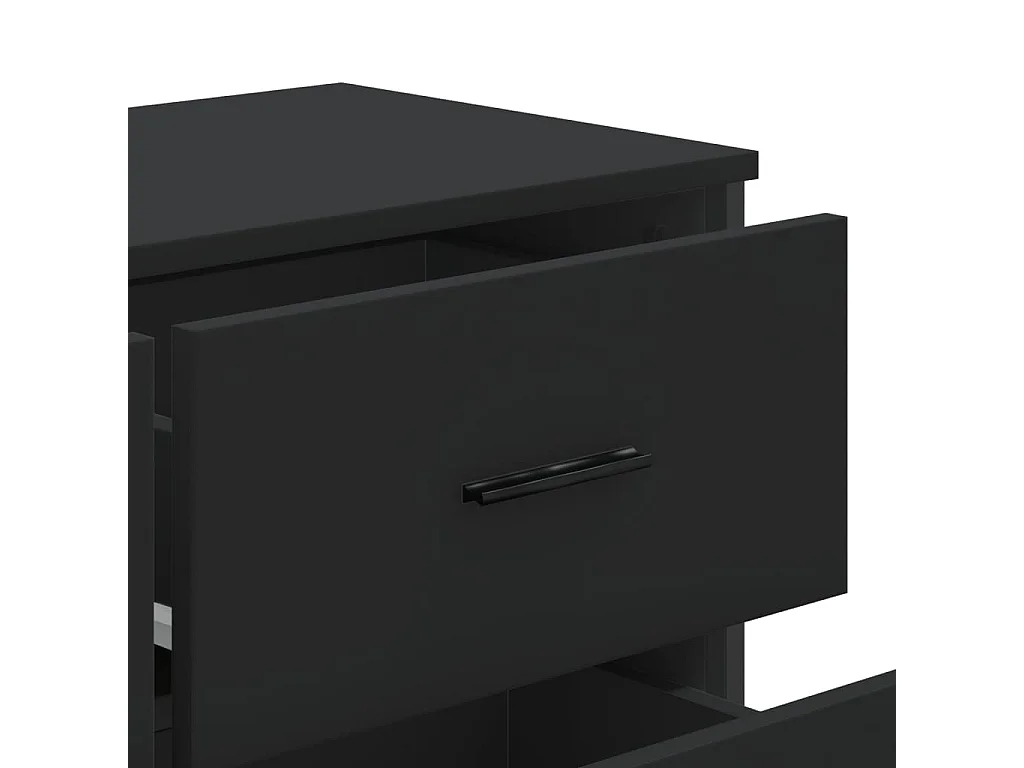 Zwarte ladekast 91x35,5x74,5 cm samengesteld hout