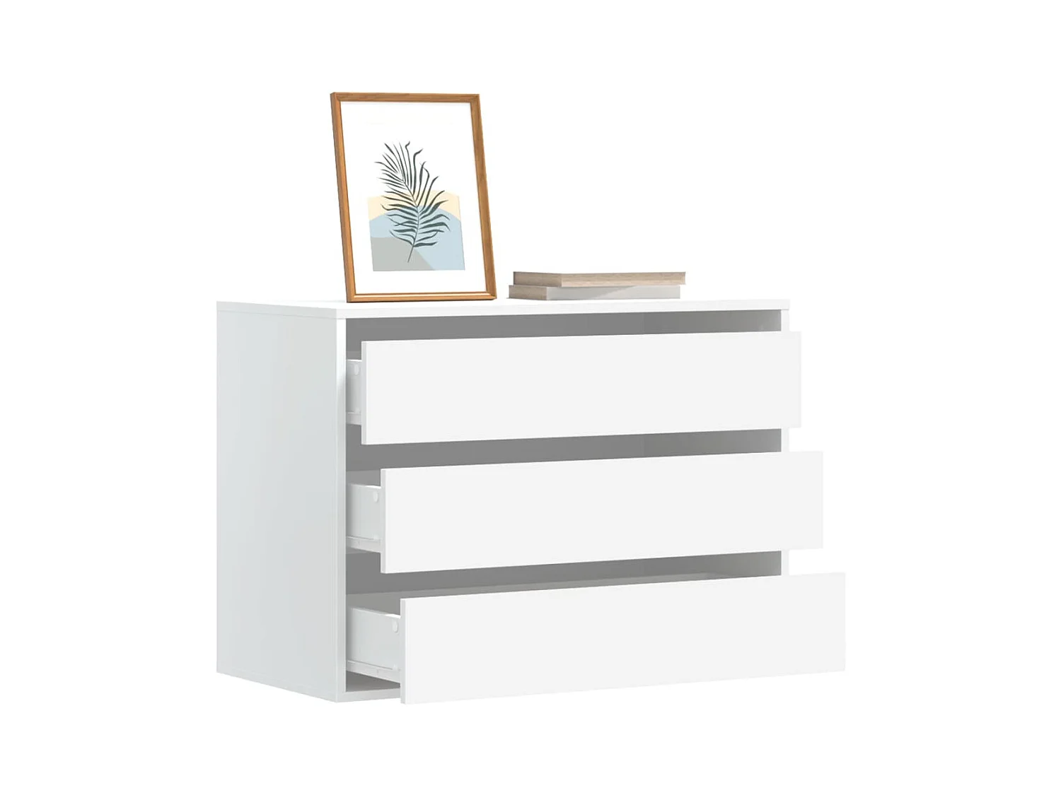 Commode d'angle blanc 80x41x58 cm bois d'ingénierie
