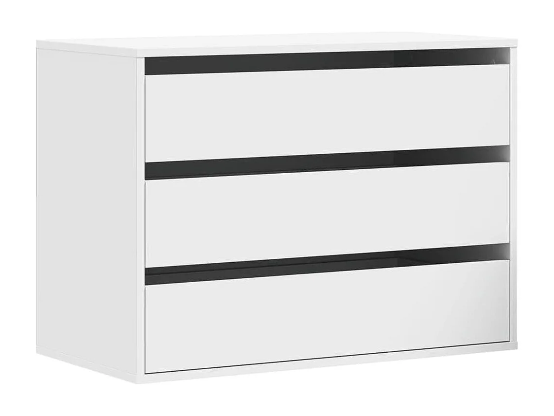 Cassettiera angolare bianca 80x41x58 cm in derivati del legno