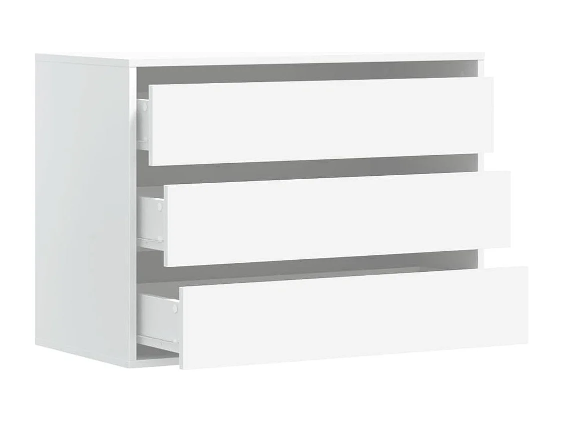 Cassettiera angolare bianca 80x41x58 cm in derivati del legno