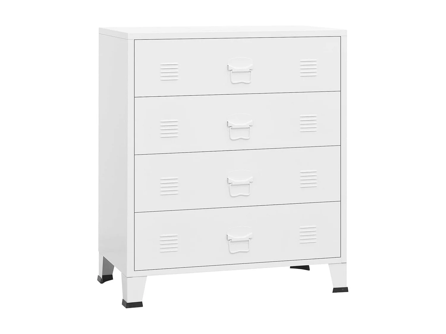 Armário de gavetas industrial Branco 78x40x93 cm Metal