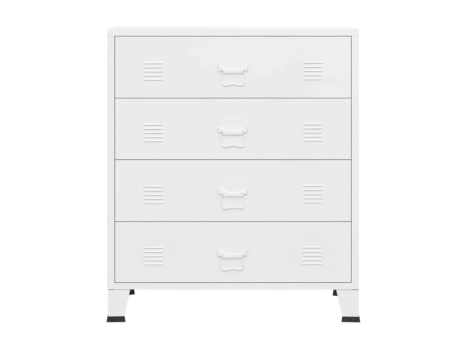 Armário de gavetas industrial Branco 78x40x93 cm Metal