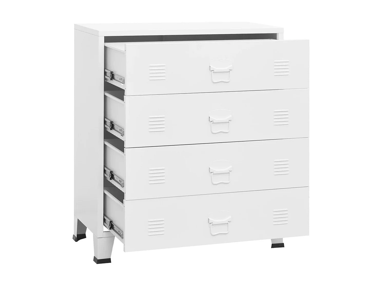 Armário de gavetas industrial Branco 78x40x93 cm Metal