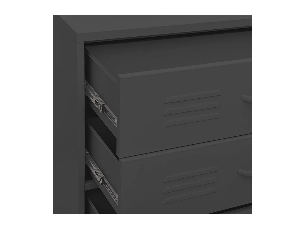 Commode Anthracite 80x35x101,5 cm Acier