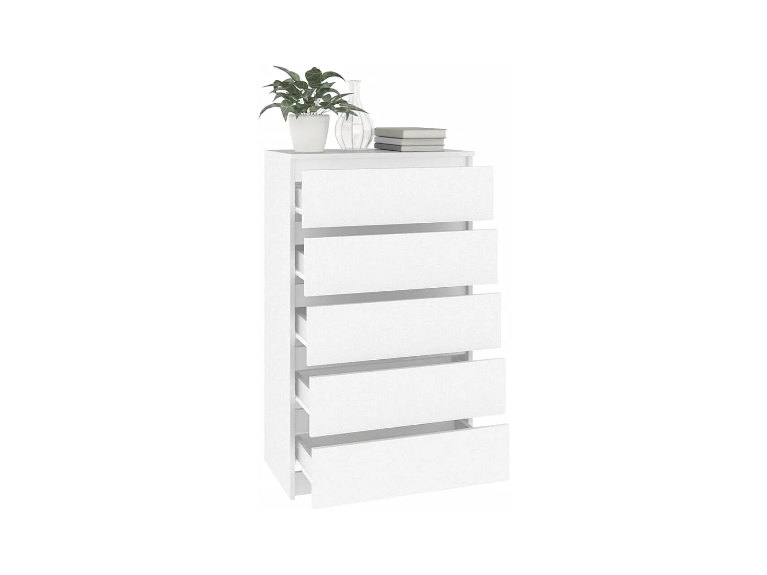 Cassettiera bianca 60x36x103 cm MDF
