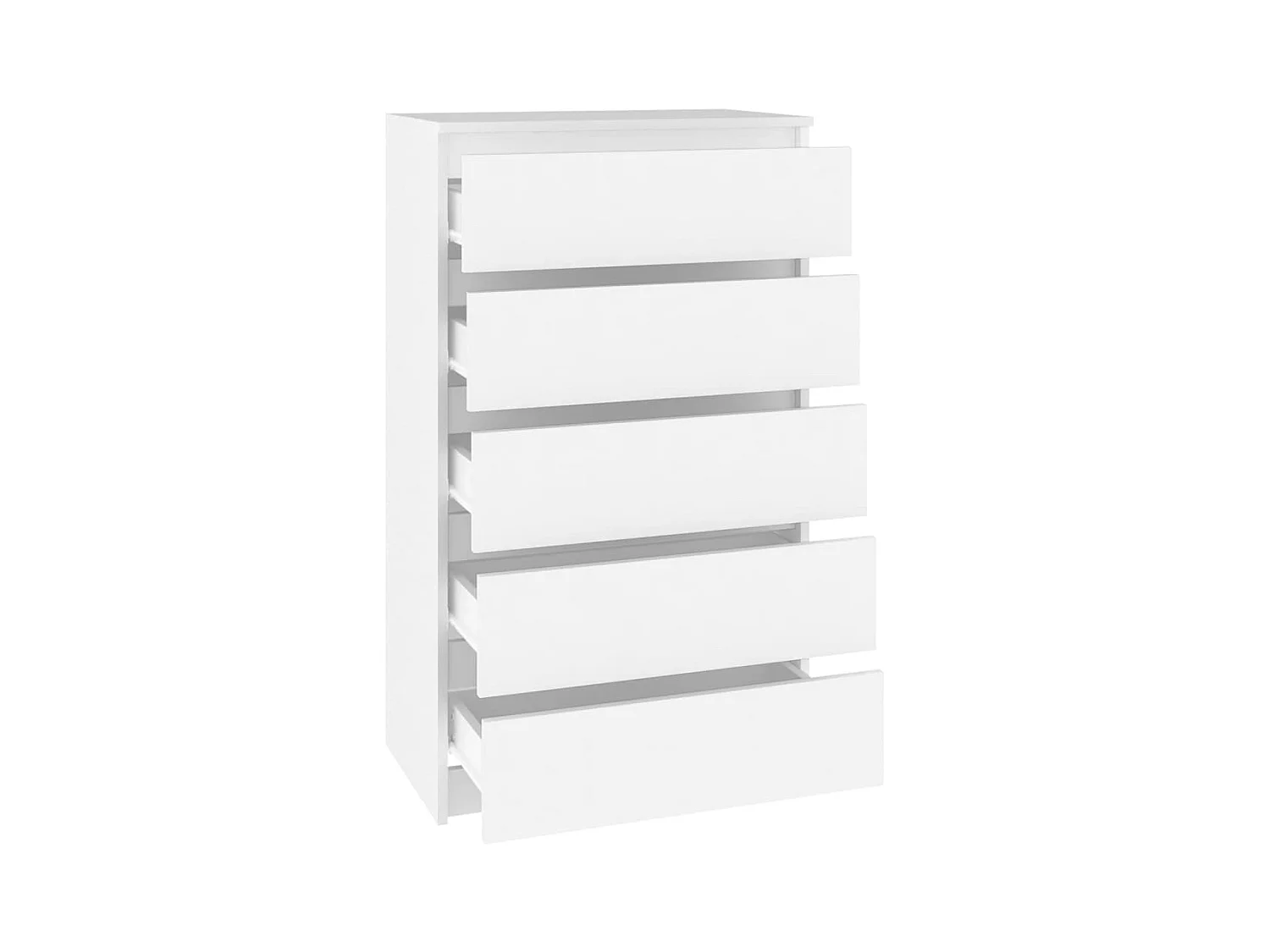 Cassettiera bianca 60x36x103 cm MDF