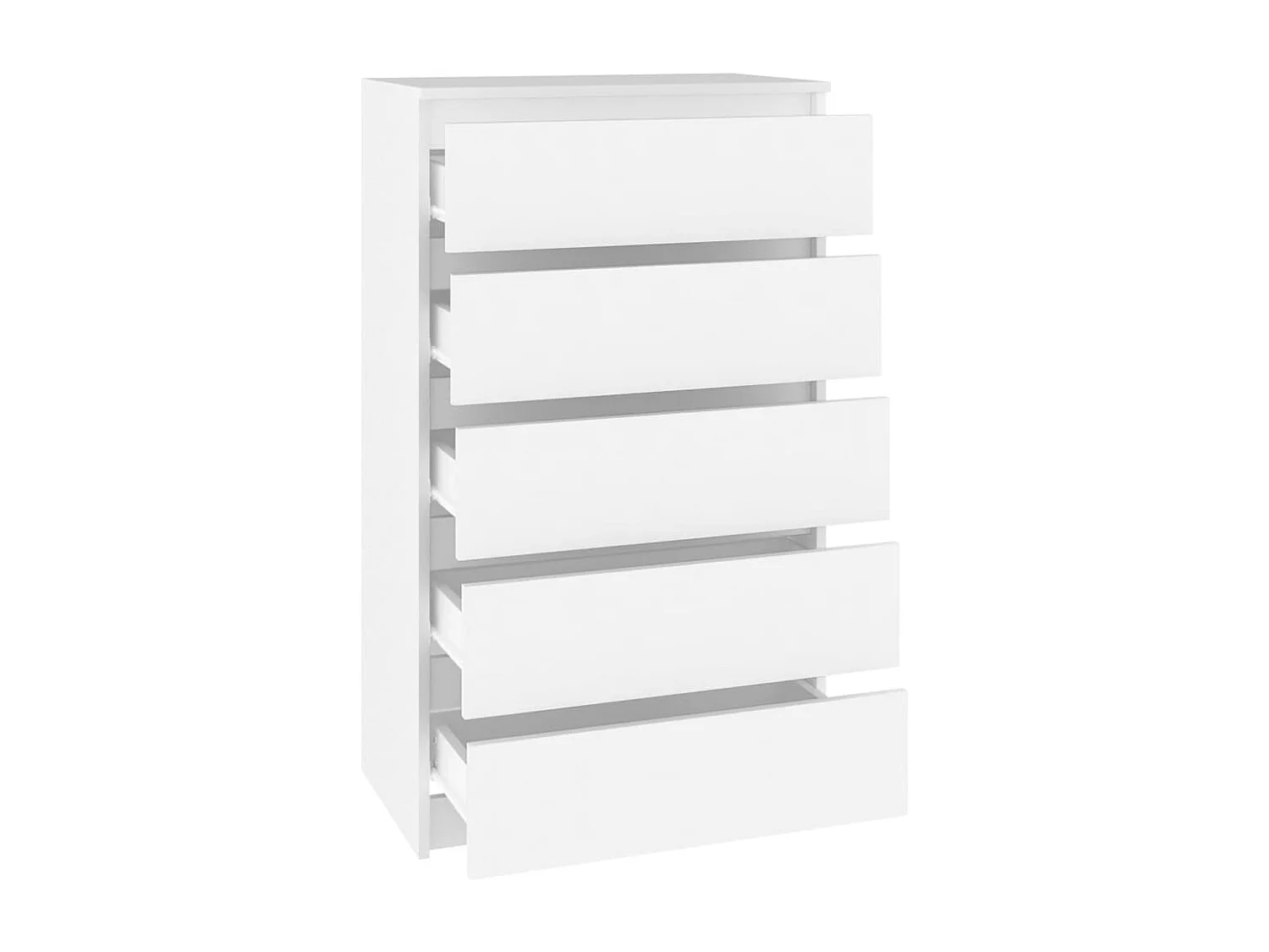 Cómoda blanca 60x36x103 cm Madera contrachapada