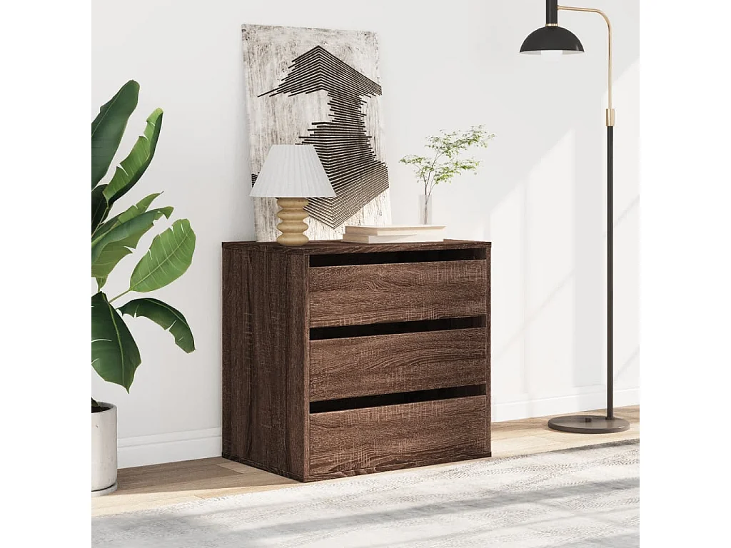 Cómoda de esquina de roble marrón 60x41x58 cm de madera contrachapada