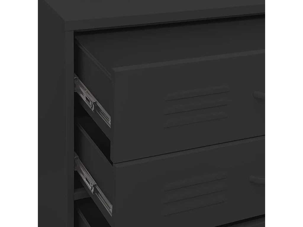 Cômoda preta 80x35x101,5 cm Aço