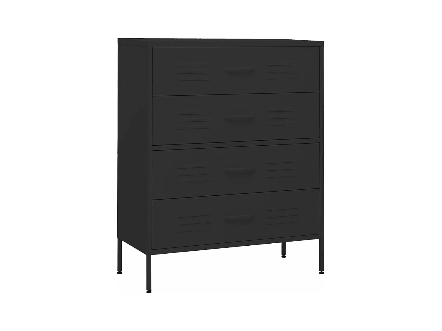 Commode Noir 80x35x101,5 cm Acier
