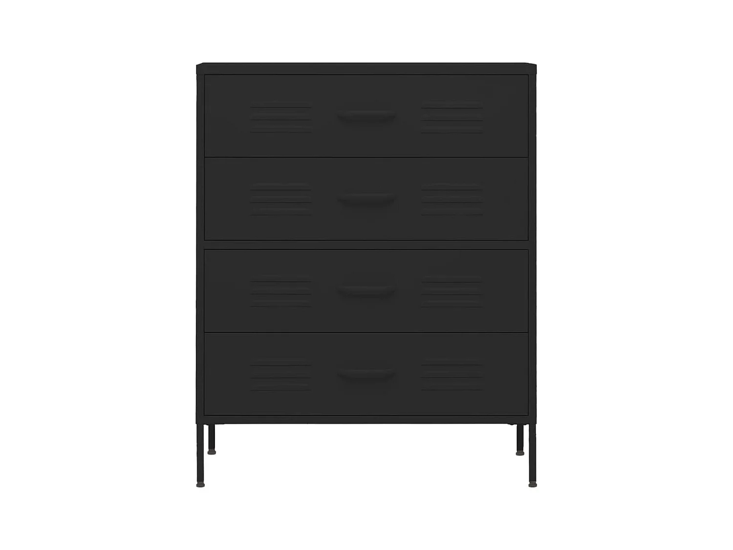 Commode Noir 80x35x101,5 cm Acier
