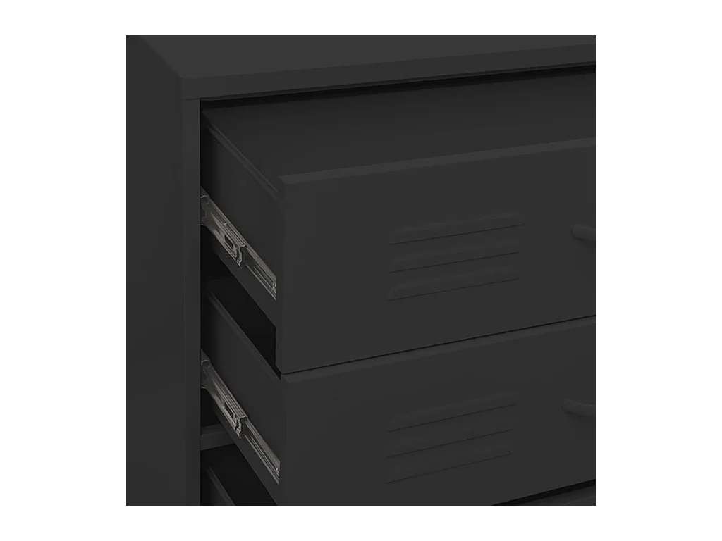Commode Noir 80x35x101,5 cm Acier