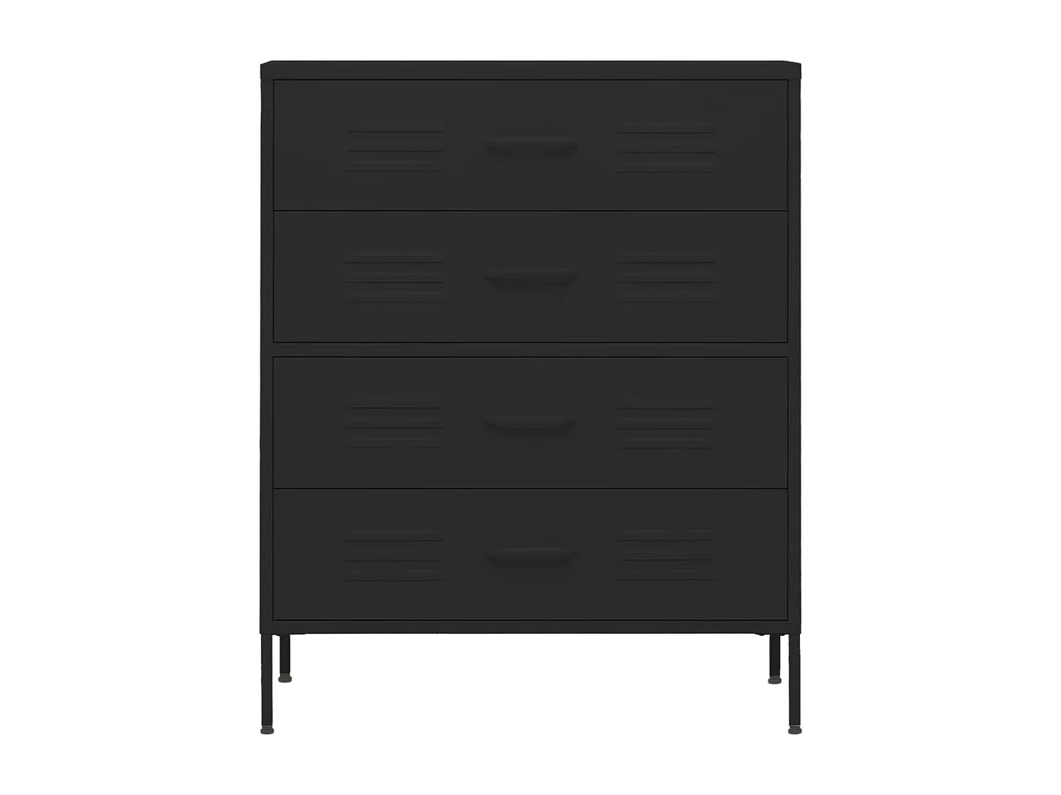 Commode Noir 80x35x101,5 cm Acier