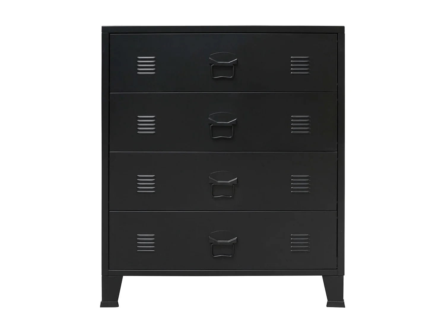 Commode à tiroirs Métal Style Industriel 78x40x93 cm Noir