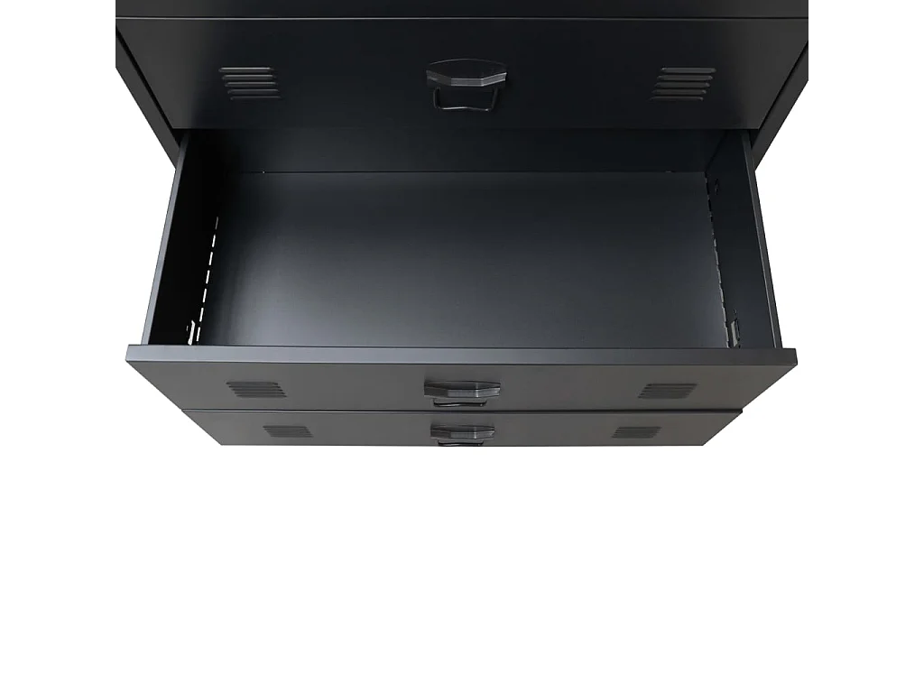 Commode à tiroirs Métal Style Industriel 78x40x93 cm Noir
