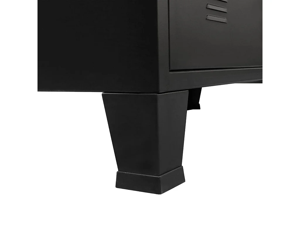 Commode à tiroirs Métal Style Industriel 78x40x93 cm Noir