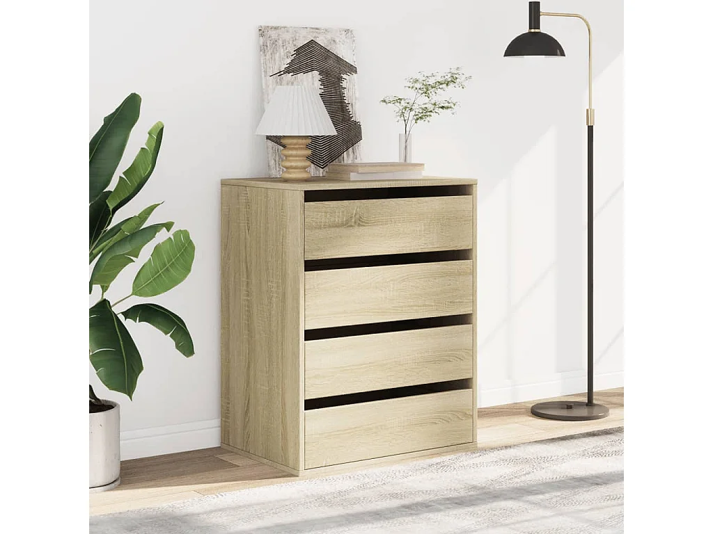 Commode d'angle chêne sonoma 60x41x76 cm bois d'ingénierie