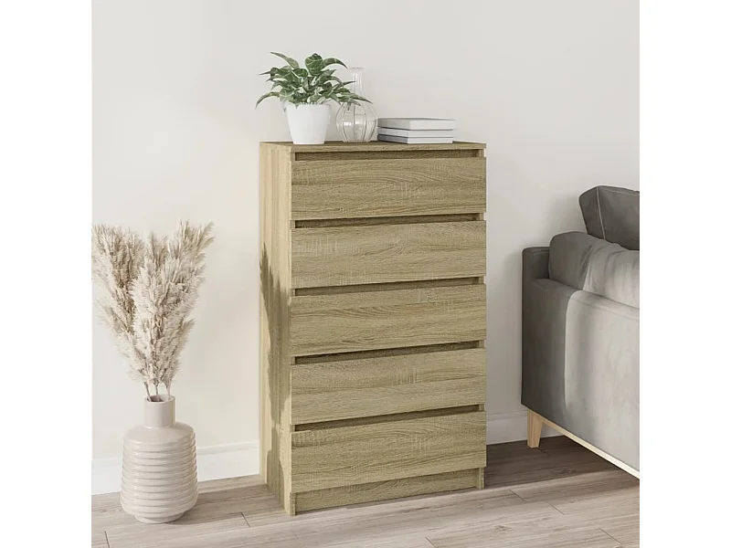 Cassettiera Rovere Sonoma 60x36x103 cm MDF