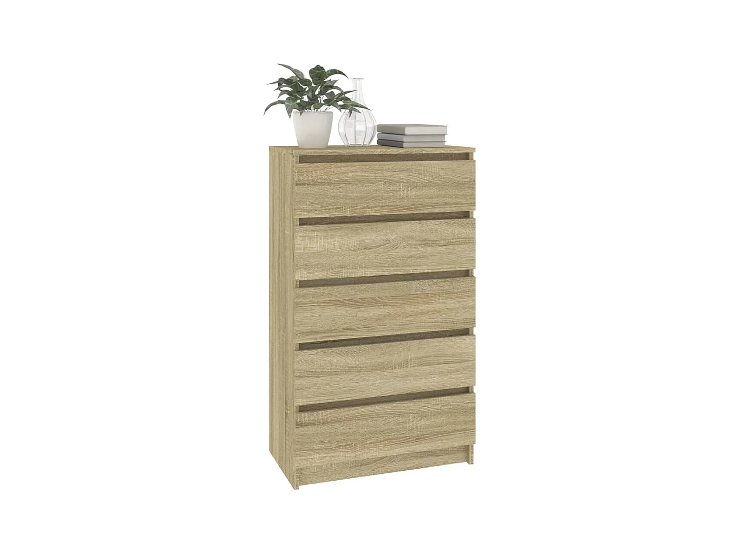 Cómoda roble Sonoma 60x36x103 cm Madera contrachapada