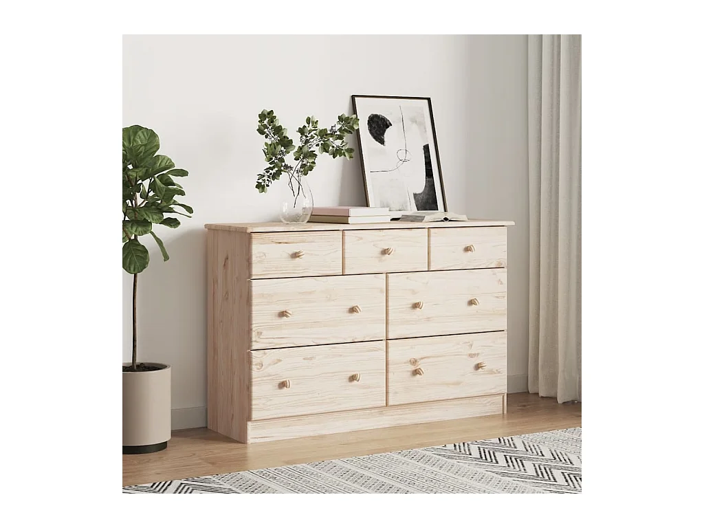 Cassettiera ALTA 112x35x73 cm in legno massello di pino