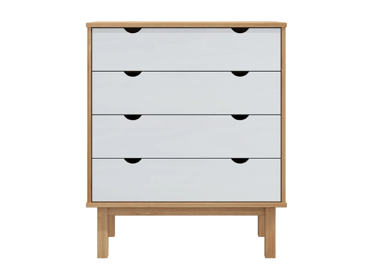 OTTA ladekast Bruin en wit 76,5x39,5x90 cm Massief grenenhout