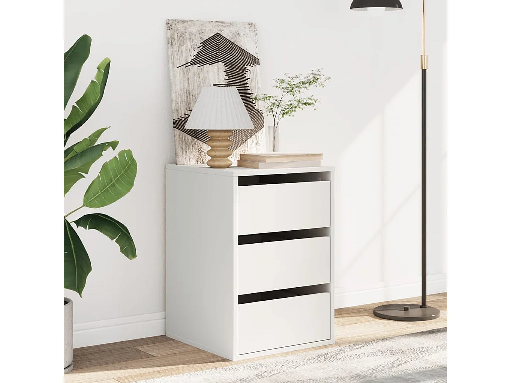 Weiße Eckkommode 40x41x58 cm aus Holzwerkstoff