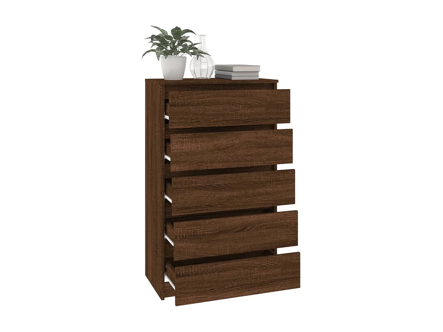 Cassettiera Rovere marrone 60x36x103 cm MDF