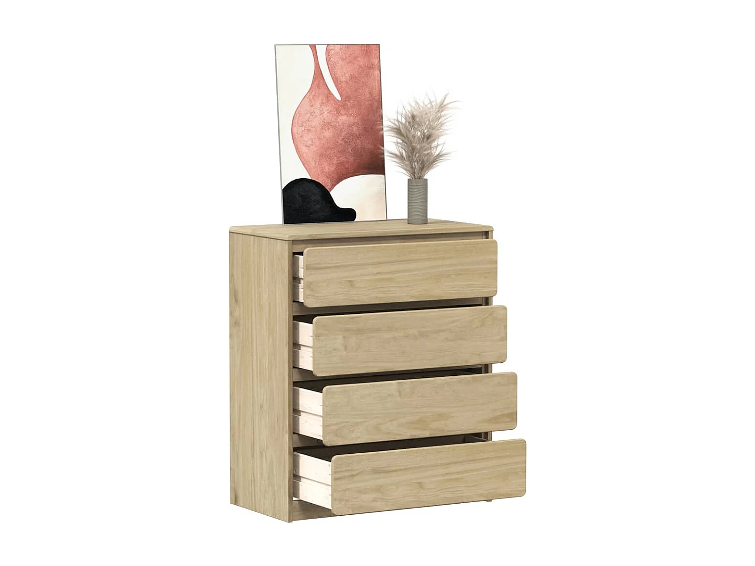 Cómoda SAUDA roble 76,5x39x91 cm madera maciza de pino