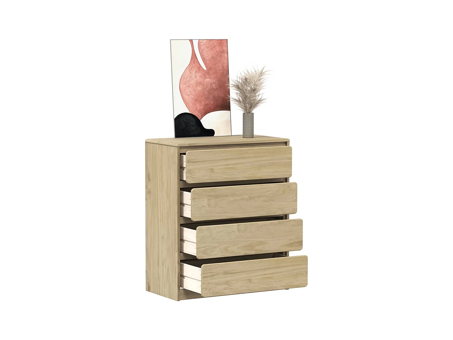 Commode SAUDA chêne 76,5x39x91 cm bois de pin massif