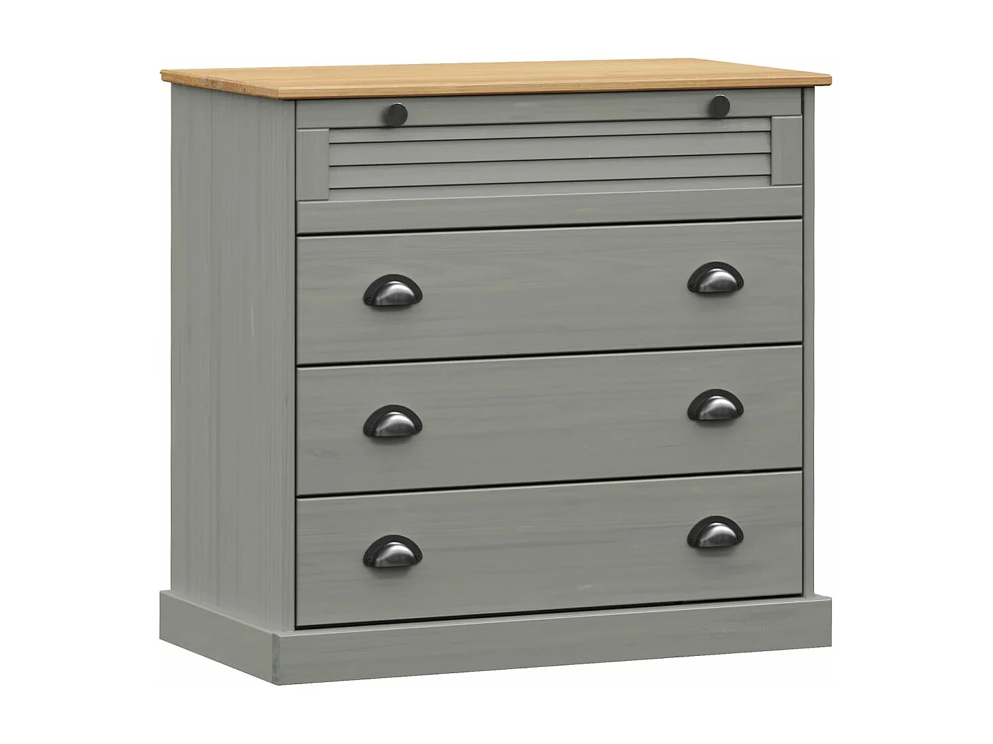 Commode VIGO gris 80x40x76 cm bois massif de pin