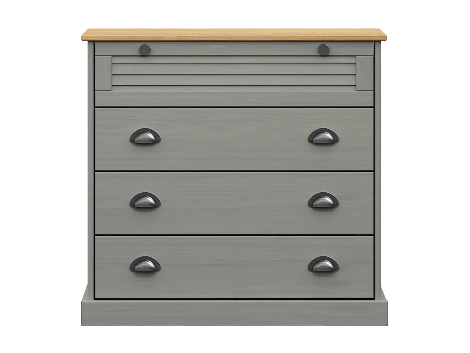 Commode VIGO gris 80x40x76 cm bois massif de pin