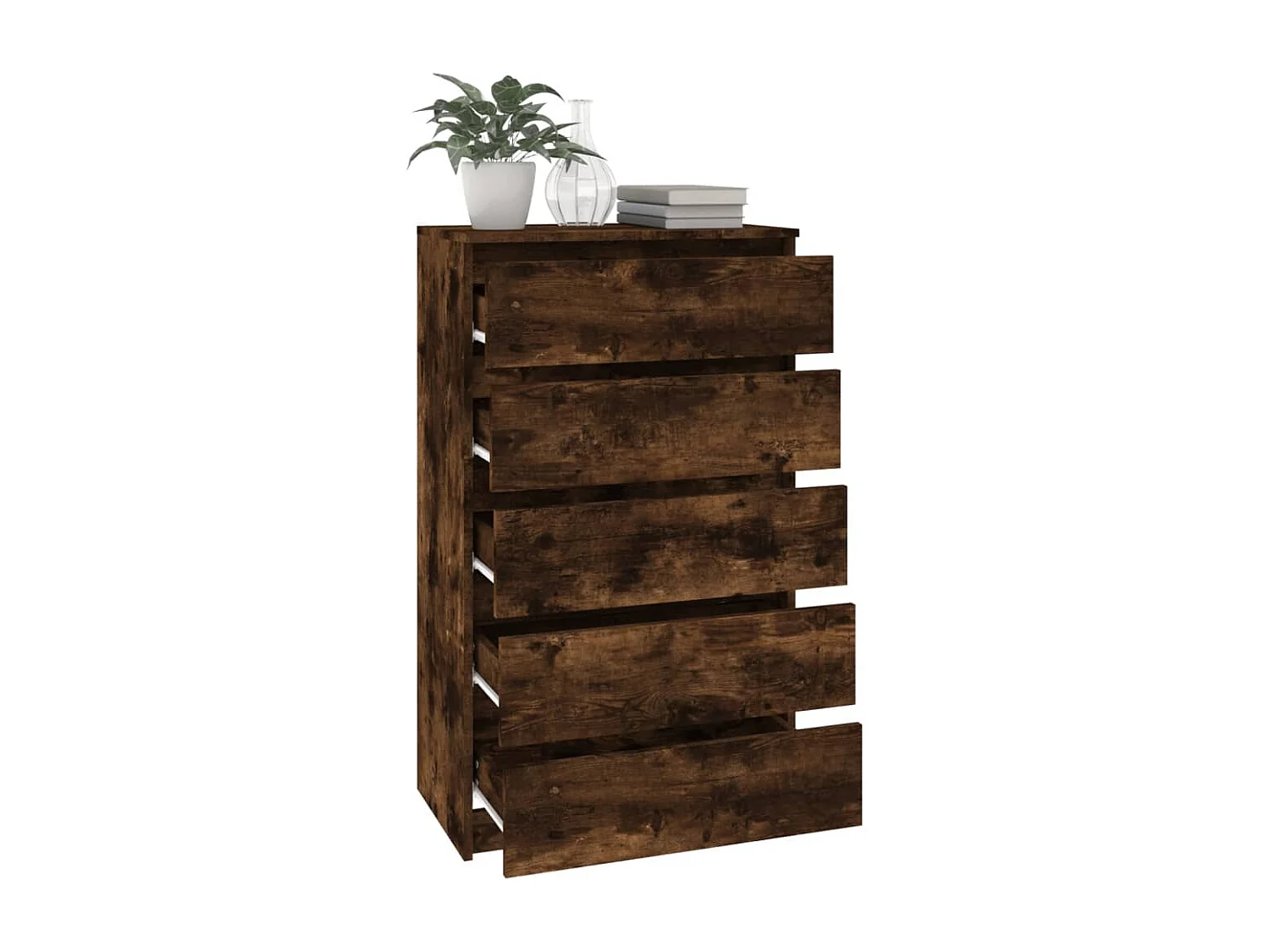 Cassettiera Rovere affumicato 60x36x103 cm MDF