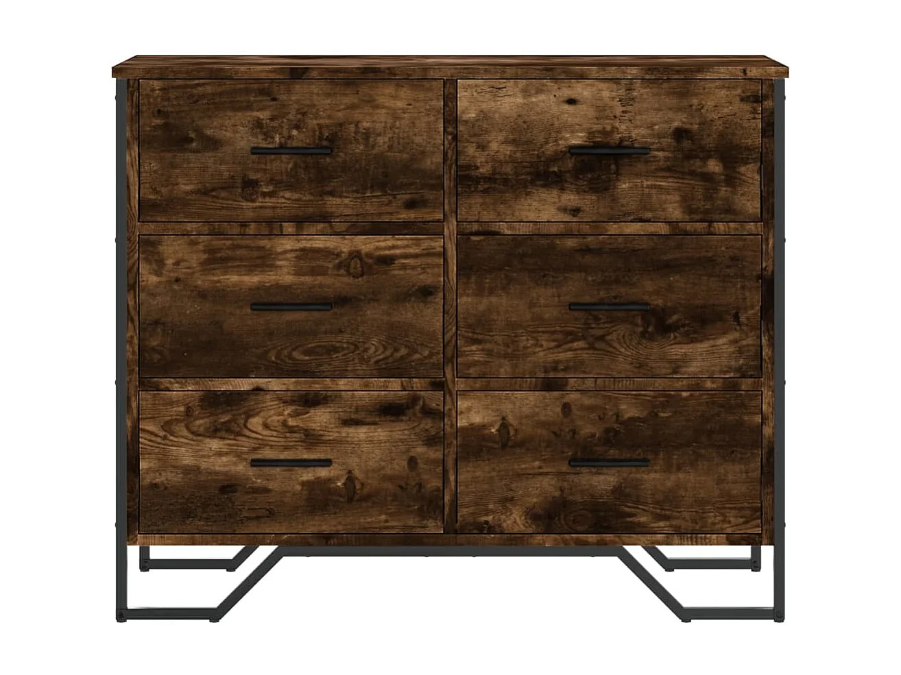 Cômoda de carvalho fumê 91x35,5x74,5 cm madeira trabalhada