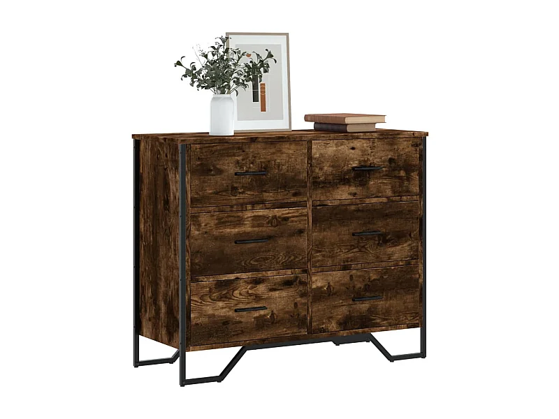 Gerookt eiken ladekast 91x35,5x74,5 cm samengesteld hout