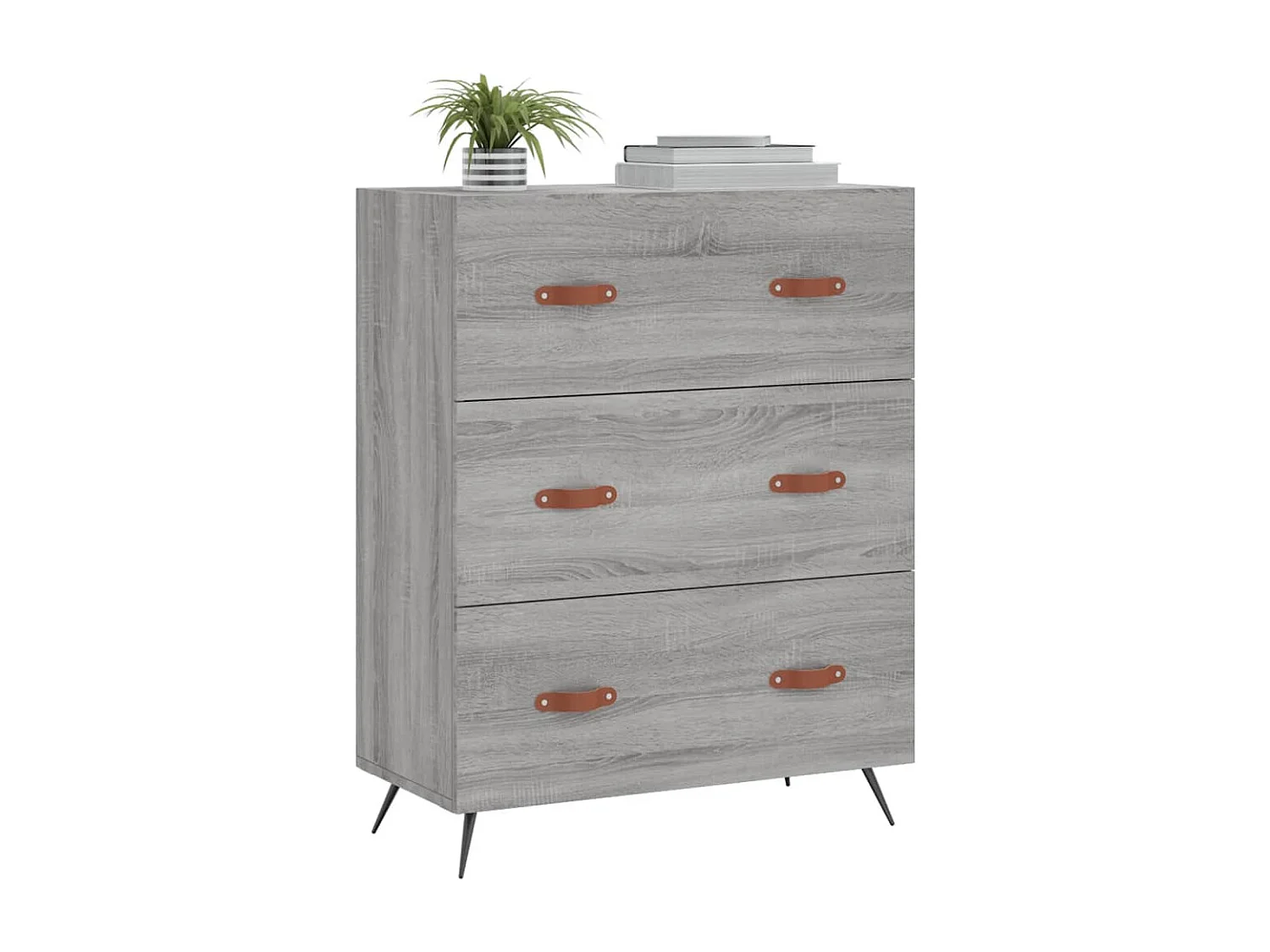 Cassettiera Sonoma grigia 69,5 x 34 x 90 cm in derivati del legno