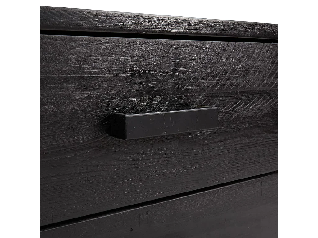 Cassettiera nera 75x35x70 cm Legno di pino massiccio