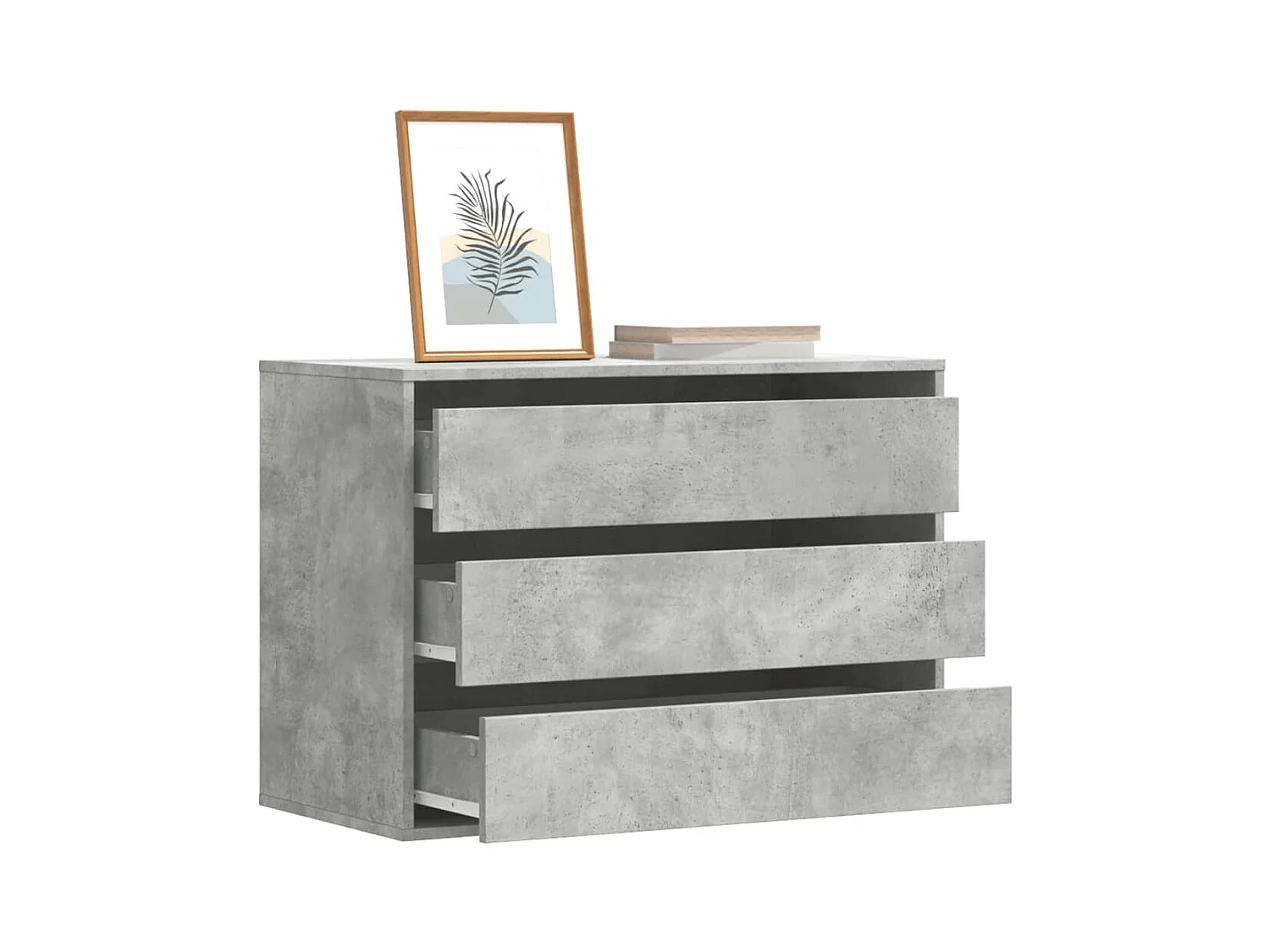 Commode d'angle gris béton 80x41x58 cm bois d'ingénierie
