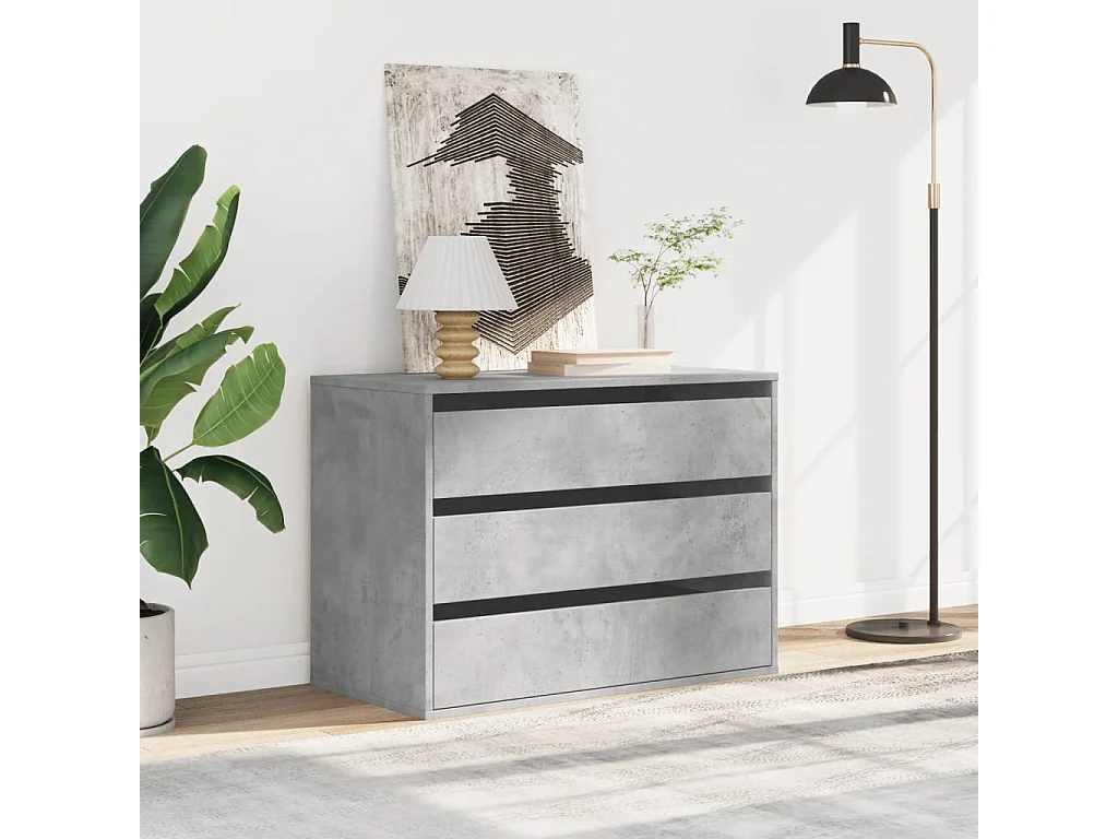 Betongraue Eckkommode 80x41x58 cm, Holzwerkstoff