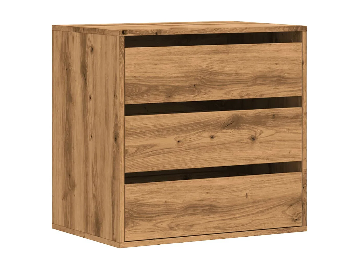 Commode d'angle chêne artisanal 60x41x58 cm bois d'ingénierie