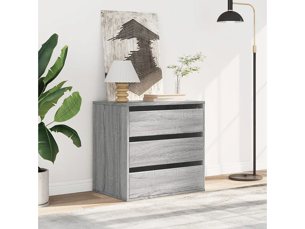 Cômoda de canto cinza Sonoma 60x41x58 cm madeira trabalhada