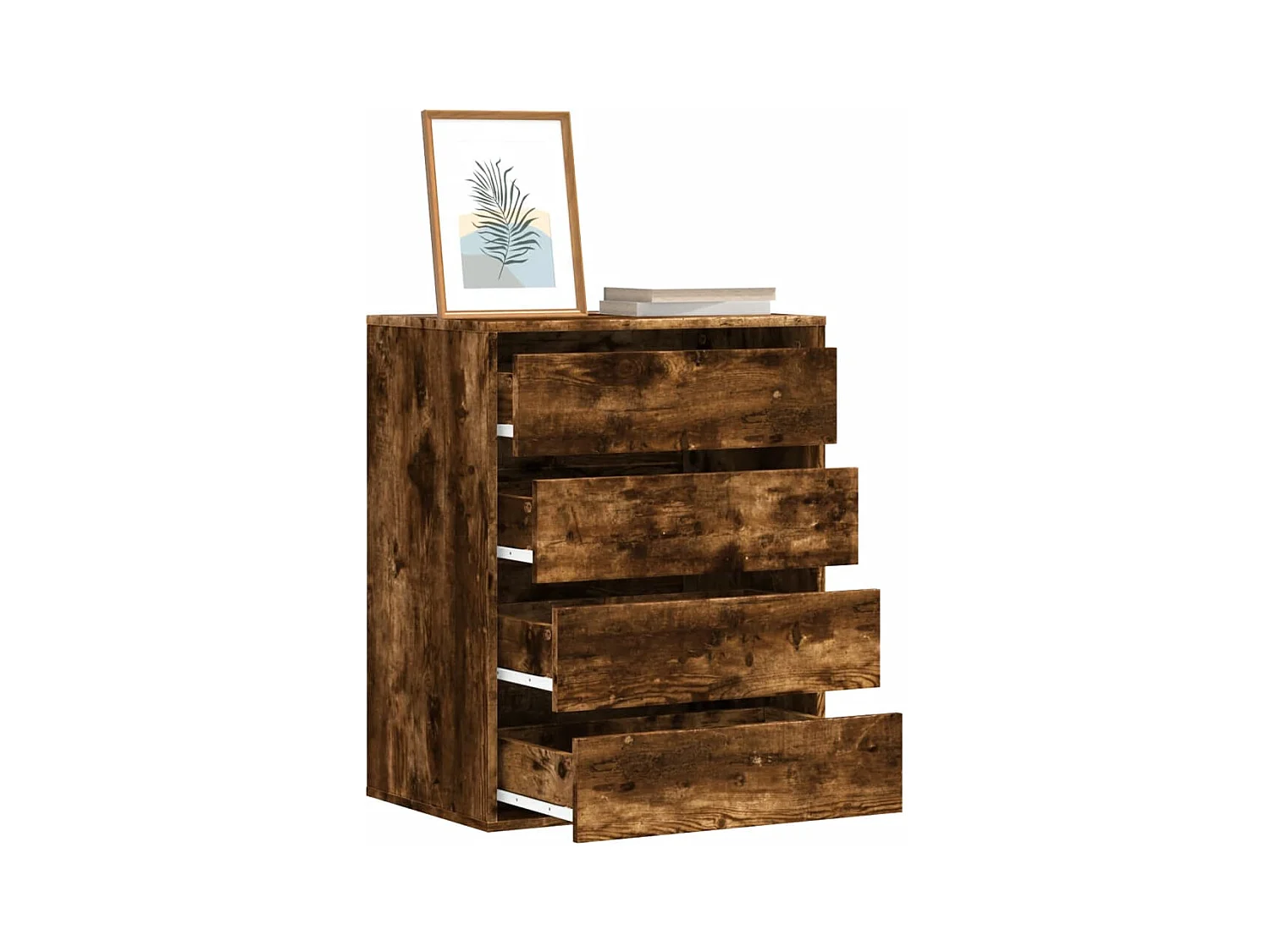 Cassettiera angolare in rovere affumicato 60x41x76 cm in derivati del legno