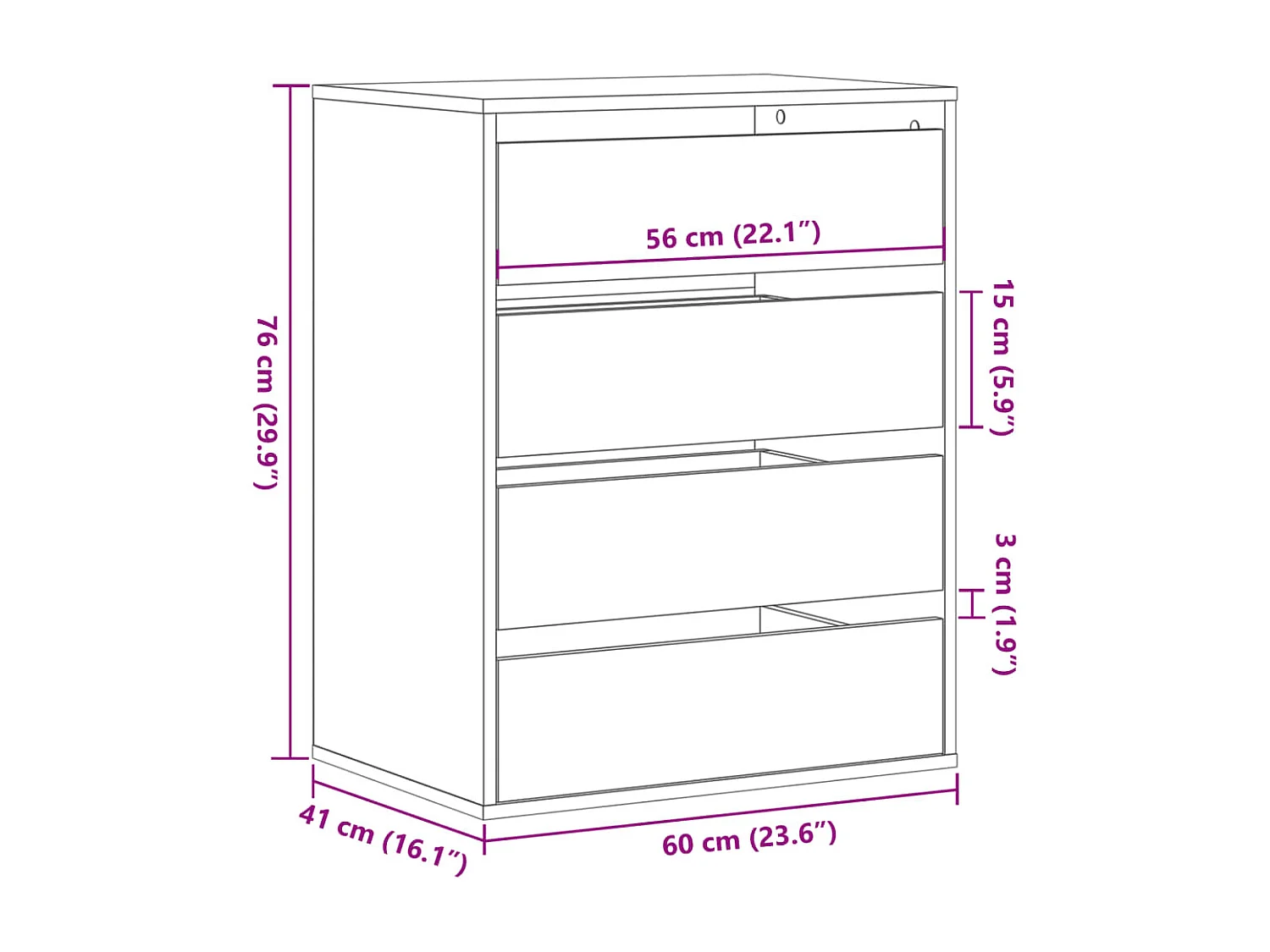 Commode d'angle chêne fumé 60x41x76 cm bois d'ingénierie