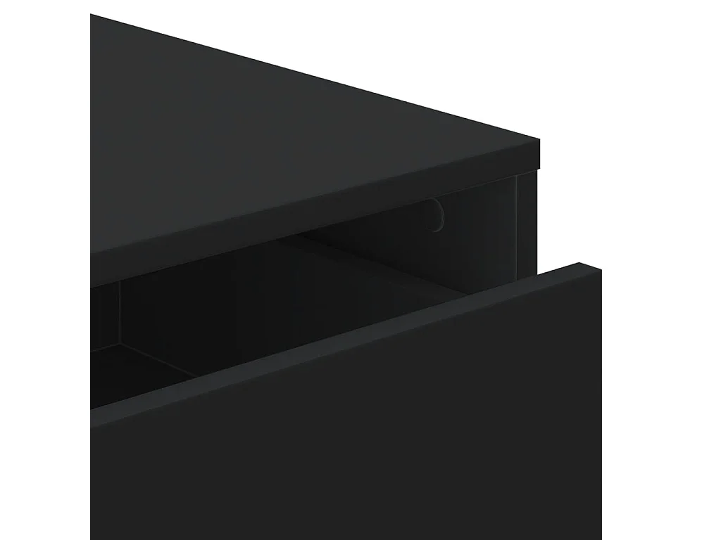 Cassettiera angolare nera 80x41x58 cm in derivati del legno