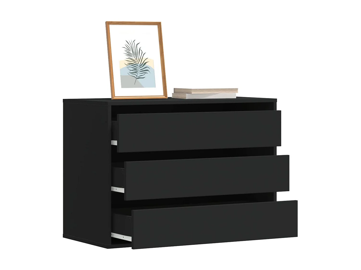 Zwarte hoekladekast 80x41x58 cm samengesteld hout